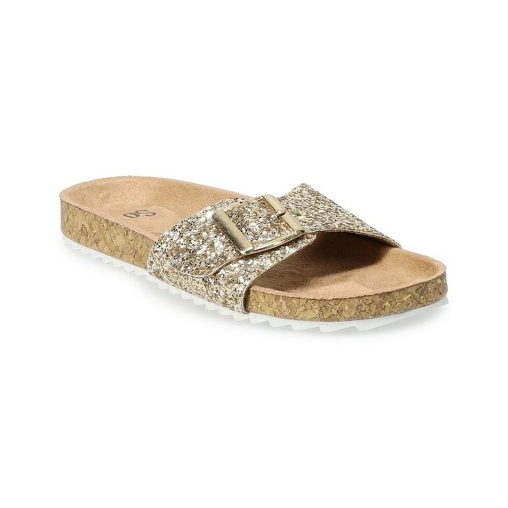 SO Calliee Girls' Slide Sandals, Girl's, Size: 13, Gold